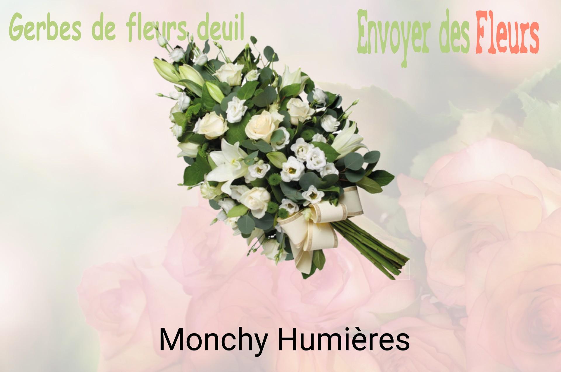 Gerbe de fleurs de deuil livrée à Monchy-Humières
